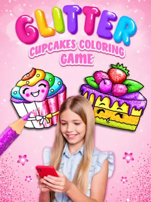 Cupcakes Coloring Book Glitter android App screenshot 0