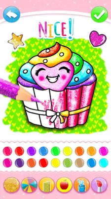 Cupcakes Coloring Book Glitter android App screenshot 10