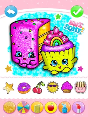 Cupcakes Coloring Book Glitter android App screenshot 1