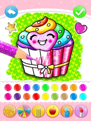 Cupcakes Coloring Book Glitter android App screenshot 2