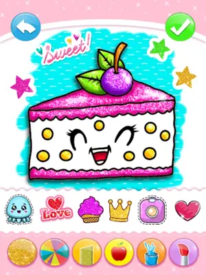 Cupcakes Coloring Book Glitter android App screenshot 3