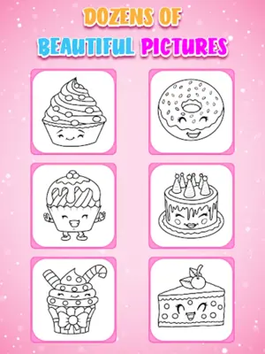 Cupcakes Coloring Book Glitter android App screenshot 6